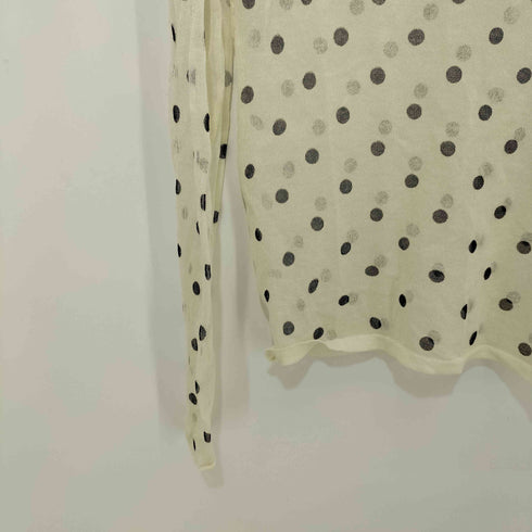 ザラ ZARA セミシースルー ドットプリント ニットトップス レディース import:M