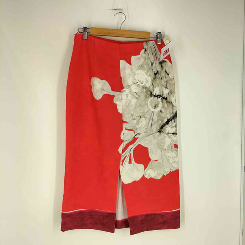 ザラ ZARA リネン混 花 スリットタイトスカート レディース JPN:M