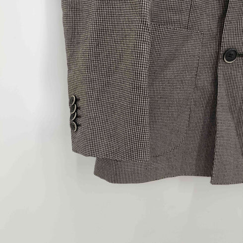 ラルディー二 LARDINI イタリア製 千鳥格子 ウール ダブルテーラードジャケット メンズ EUR:46