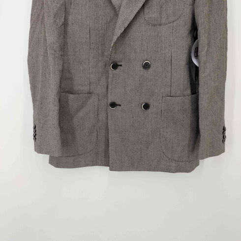 ラルディー二 LARDINI イタリア製 千鳥格子 ウール ダブルテーラードジャケット メンズ EUR:46