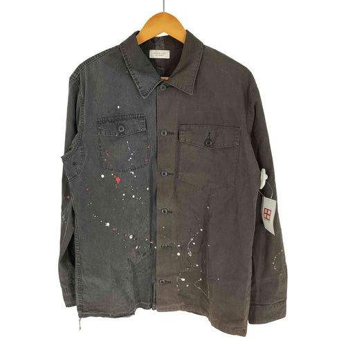 ジョンエリオット JOHN ELLIOTT ペイント 切替 アシメ フラップポケット シャツ ジャケット メンズ JPN:2
