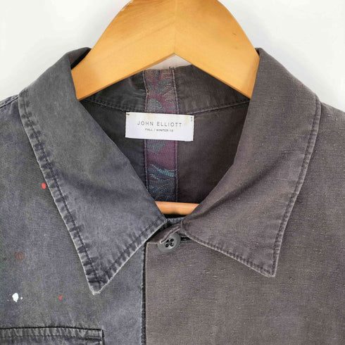 ジョンエリオット JOHN ELLIOTT ペイント 切替 アシメ フラップポケット シャツ ジャケット メンズ JPN:2