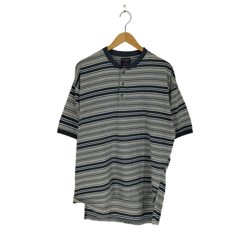 ラウンドツリーアンドヨーク roundtree&yorke MADE IN UNITED ボーダー ヘンリーネック カットソー メンズ import:L