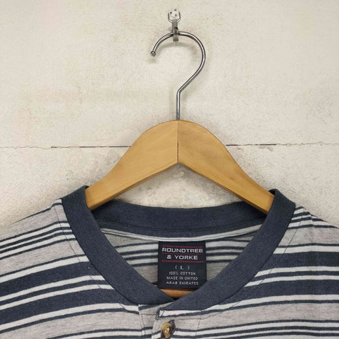 ラウンドツリーアンドヨーク roundtree&yorke MADE IN UNITED ボーダー ヘンリーネック カットソー メンズ import:L