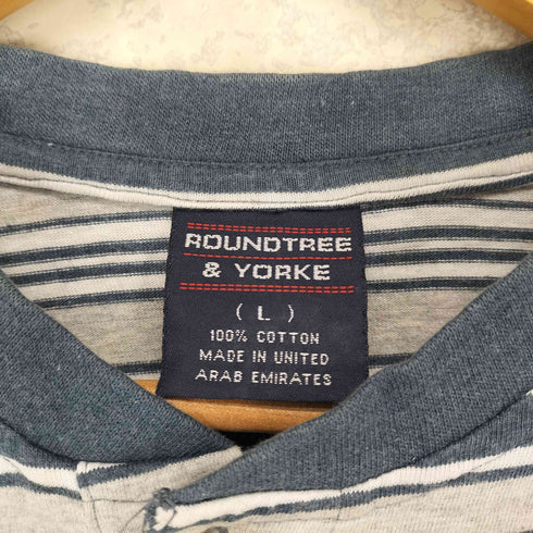 ラウンドツリーアンドヨーク roundtree&yorke MADE IN UNITED ボーダー ヘンリーネック カットソー メンズ import:L