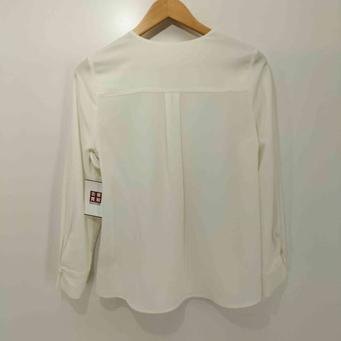 ユナイテッドアローズグリーンレーベルリラクシング UNITED ARROWS green label relaxing スティックボタン Vネック ブラウス レディース
