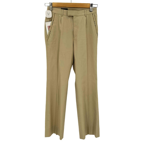 バーバリーゴルフ BURBERRY GOLF ウール混 ジップフライ タック センタープレス スラックス レディース 7