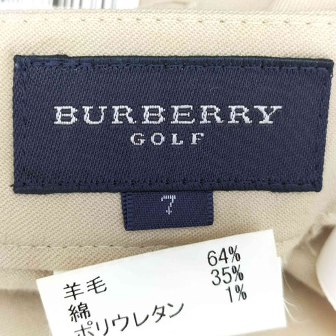 バーバリーゴルフ BURBERRY GOLF ウール混 ジップフライ タック センタープレス スラックス レディース 7