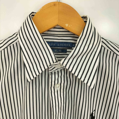 ラルフローレン RALPH LAUREN Slim Fit ポニー刺繍 ストライプ 長袖 シャツ レディース 4