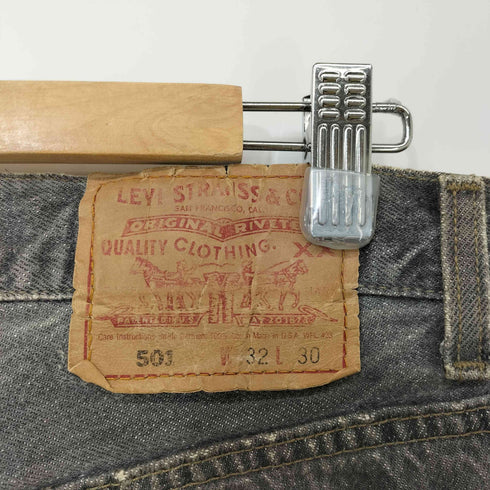 リーバイス Levis 501 90s USA製 ボタン裏546刻印 先染め ブラックデニム パンツ メンズ W32 L30