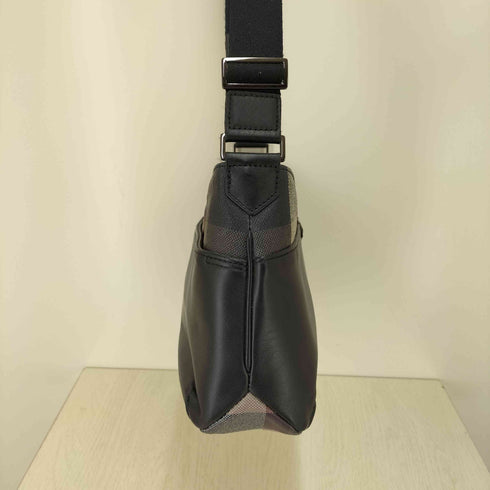 ブラックレーベルクレストブリッジ BLACK LABEL CRESTBRIDGE チェック レザーショルダーバッグ メンズ