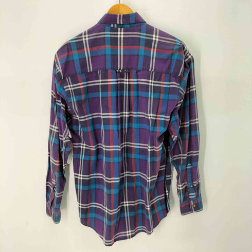 エディーバウアー Eddie Bauer 黒タグ チェック コットン ボタンダウン長袖シャツ メンズ import:M