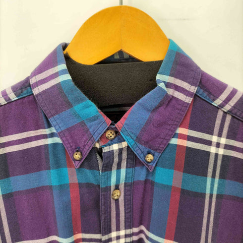 エディーバウアー Eddie Bauer 黒タグ チェック コットン ボタンダウン長袖シャツ メンズ import:M