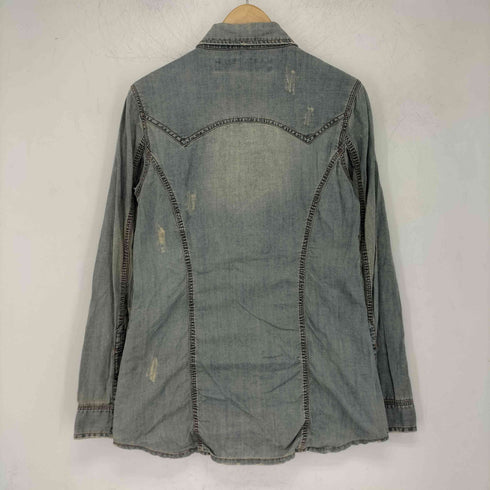 ゴア goa GENUINE VINTAGE GOA ダメージ加工 デニムシャツ レディース
