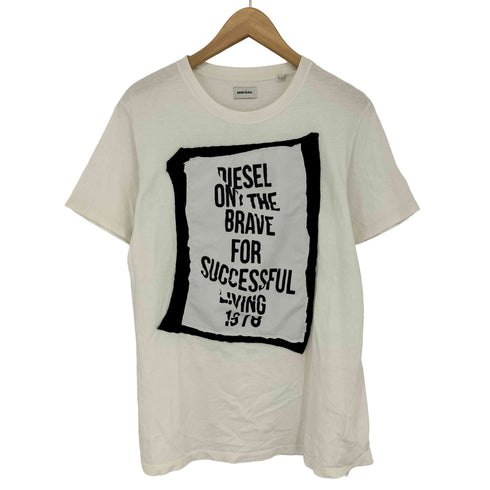 ディーゼル DIESEL ロゴデザインプリント パッチワーク クルーネック ショートスリーブ Tシャツ レディース import:S