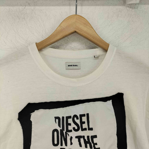 ディーゼル DIESEL ロゴデザインプリント パッチワーク クルーネック ショートスリーブ Tシャツ レディース import:S