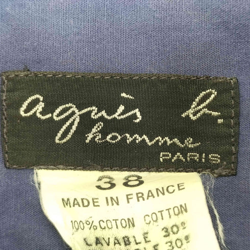 アニエスベー agnes b. OLD フランス製 プレーンシャツ メンズ 38