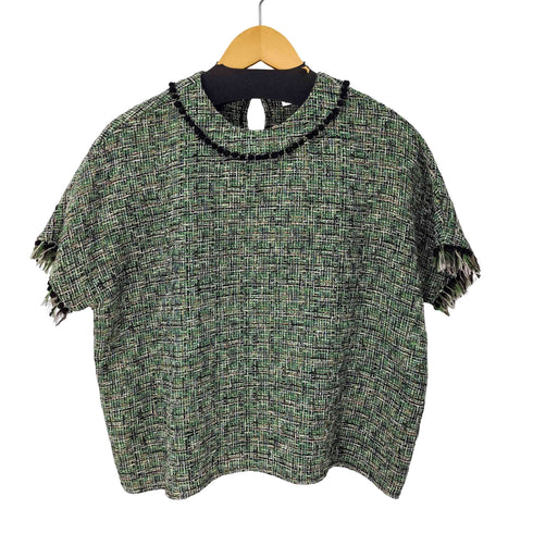 ザラ ZARA ツイード フリンジ カットソー レディース import:XS