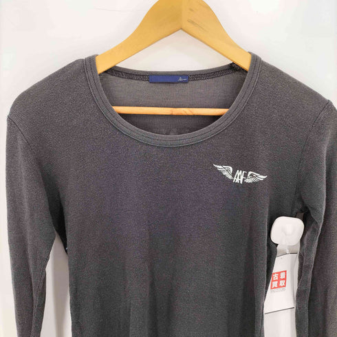 アヴィレックス AVIREX 背面SKYINS ADTプリント サーマル クルーネック 長袖 Tシャツ 短丈 レディース