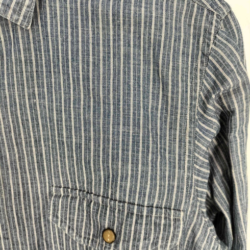 ブルックスブラザーズ BROOKS BROTHERS リネンコットン ストライプ スナップボタン L/S レギュラーカラーシャツ メンズ import:S