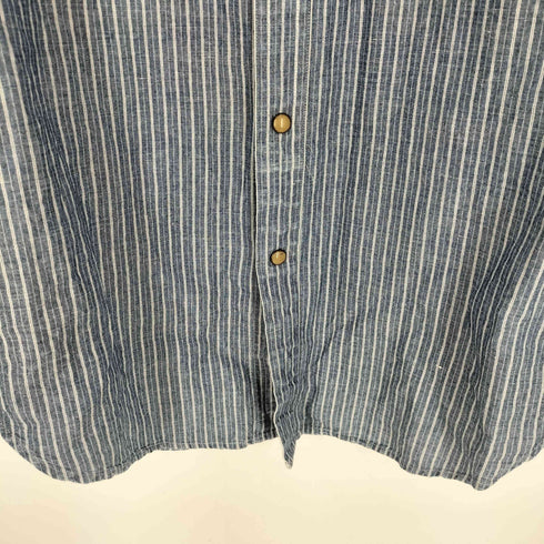 ブルックスブラザーズ BROOKS BROTHERS リネンコットン ストライプ スナップボタン L/S レギュラーカラーシャツ メンズ import:S