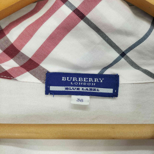 バーバリーブルーレーベル BURBERRY BLUE LABEL 襟ノバチェック ボウタイ S/S フレンチスリーブ ブラウス レディース JPN:38