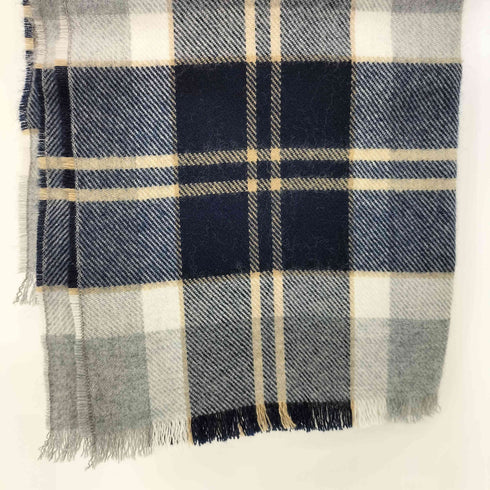 ジョンストンズオブエルガン johnstons of elgin スコットランド製 ウール チェックマフラー メンズ 180×35