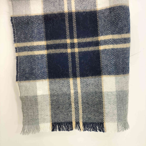 ジョンストンズオブエルガン johnstons of elgin スコットランド製 ウール チェックマフラー メンズ 180×35