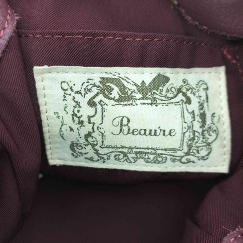 ビュレ Beaure レザー シボ革 ハンド バッグショルダーバッグ レディース
