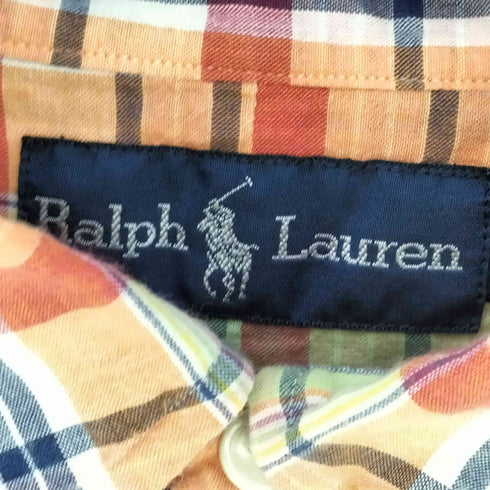 ラルフローレン RALPH LAUREN 90S マルチカラー チェック プルオーバーシャツ メンズ import:L