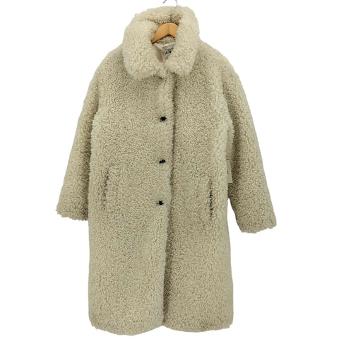 ザラ ZARA ホワイドボア ロングコート レディース import:L
