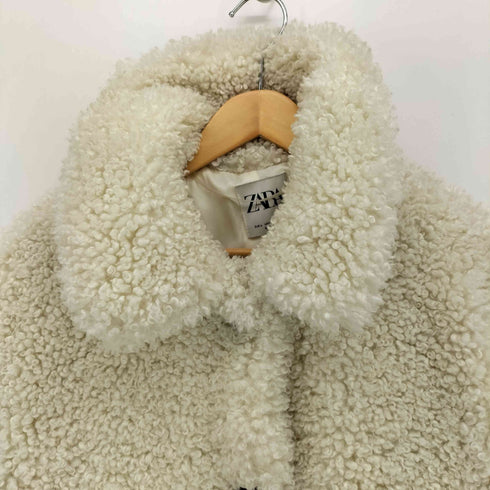 ザラ ZARA ホワイドボア ロングコート レディース import:L