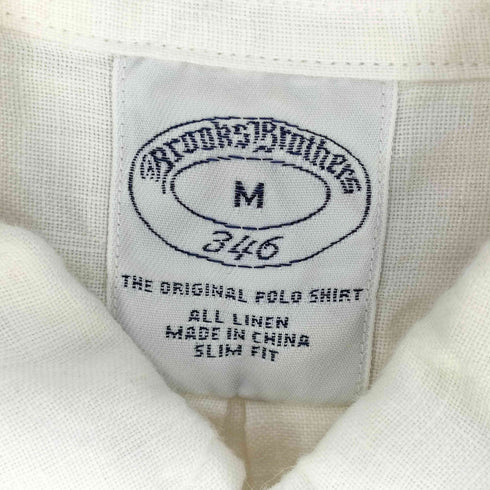 ブルックスブラザーズ 346 BROOKS BROTHERS SLIM FIT リネン100% ボタンダウンシャツ メンズ import:M