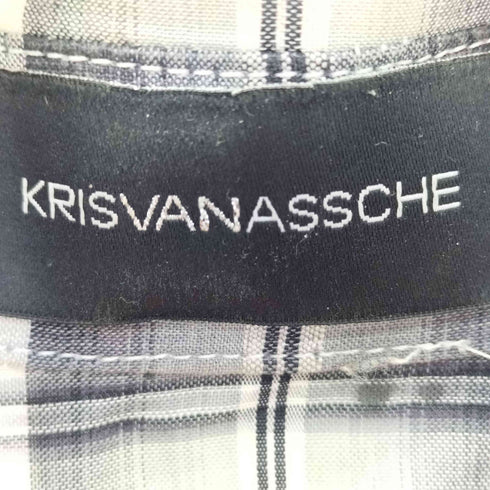 クリスヴァンアッシュ KRIS VAN ASSCHE スプラッシュプリント チェック柄 ロングスリーブシャツ メンズ