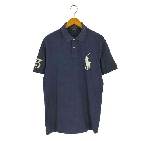 ポロラルフローレン POLO RALPH LAUREN CUSTOM SLIM FIT 鹿の子 ビッグポニー刺繍 ポロシャツ メンズ import:L