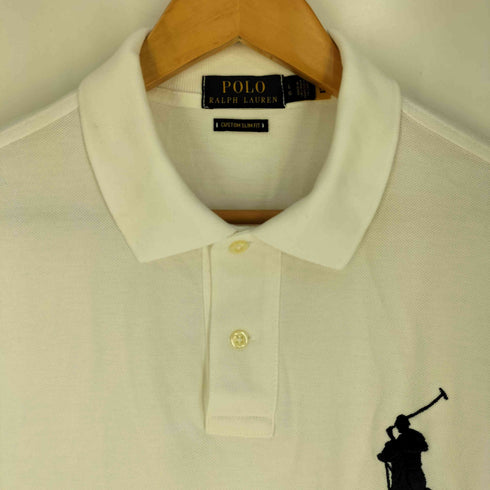 ポロラルフローレン POLO RALPH LAUREN CUSTOM SLIM FIT 鹿の子 ビッグポニー刺繍 ポロシャツ メンズ import:L