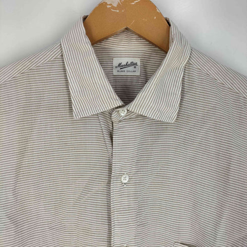 マンハッタン Manhattan 50S BLAKE COLLAR ボーダー ポケットシャツ メンズ 15 1/2