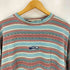 クイックシルバー Quiksilver 90s ロゴ刺繍 マルチボーダー モックネック Tシャツ メンズ
