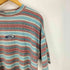 クイックシルバー Quiksilver 90s ロゴ刺繍 マルチボーダー モックネック Tシャツ メンズ