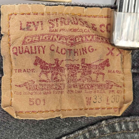 リーバイス Levis 501 90S USA製 ボタン裏532 先染め ブラックデニム メンズ W33/L30