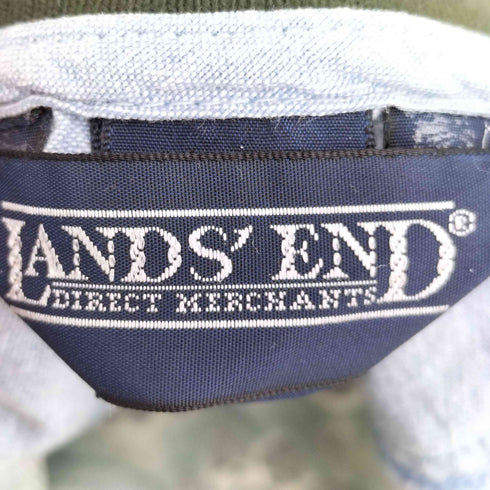 ランズエンド LANDS END 90s USA製 ペイズリー リーフ マルチボーダー メンズ import:L