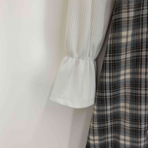 チェック切替 デザインワンピース レディース JPN:XL