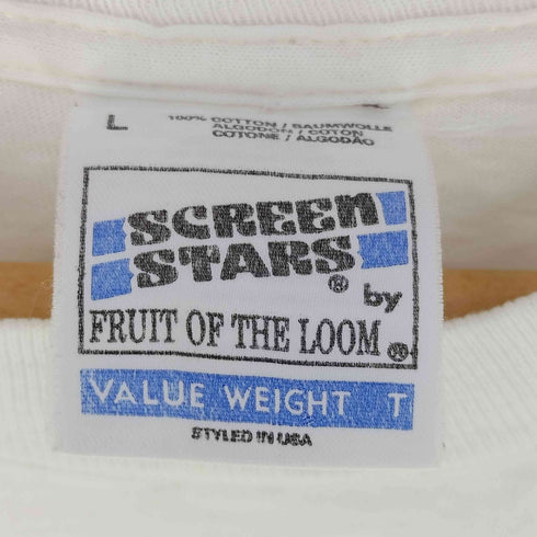 スクリーンスターズ SCREEN STARS 90S 袖裾シングル 熊 クルーネックTシャツ メンズ import:L