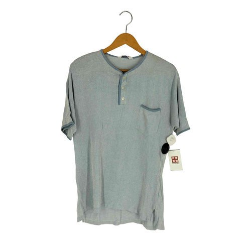 シアーズ Sears 60S ナイロン混 ストライプ ヘンリーネックシャツ メンズ import:L
