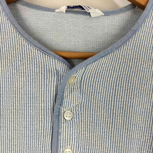 シアーズ Sears 60S ナイロン混 ストライプ ヘンリーネックシャツ メンズ import:L