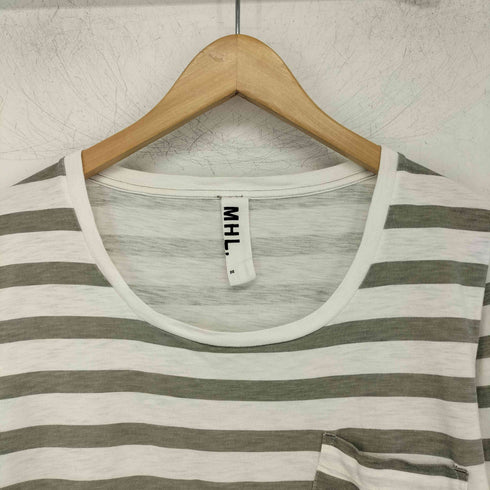 エムエイチエル MHL. ボーダー クルーネック ロングスリーブ Tシャツ レディース JPN:2