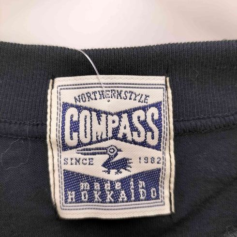 COMPASS 両面プリントTシャツ 袖裾シングルステッチ メンズ LL