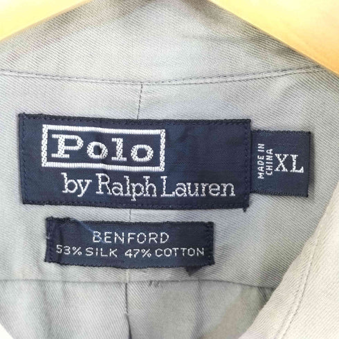 ポロバイラルフローレン Polo by RALPH LAUREN BENFORD シルクコットン L/S シャツ メンズ XL