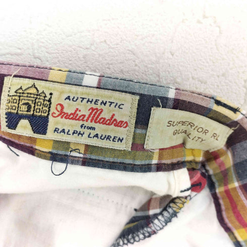 ポロバイラルフローレン Polo by RALPH LAUREN 90S India Madras コットンチェックシャツ メンズ 32/32