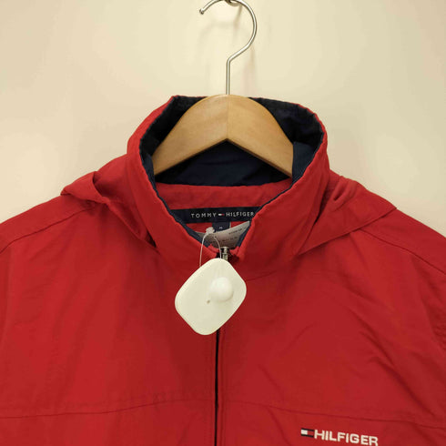 トミーヒルフィガー TOMMY HILFIGER ロゴ刺繍 フーデッド ナイロンジャケット メンズ JPN:M